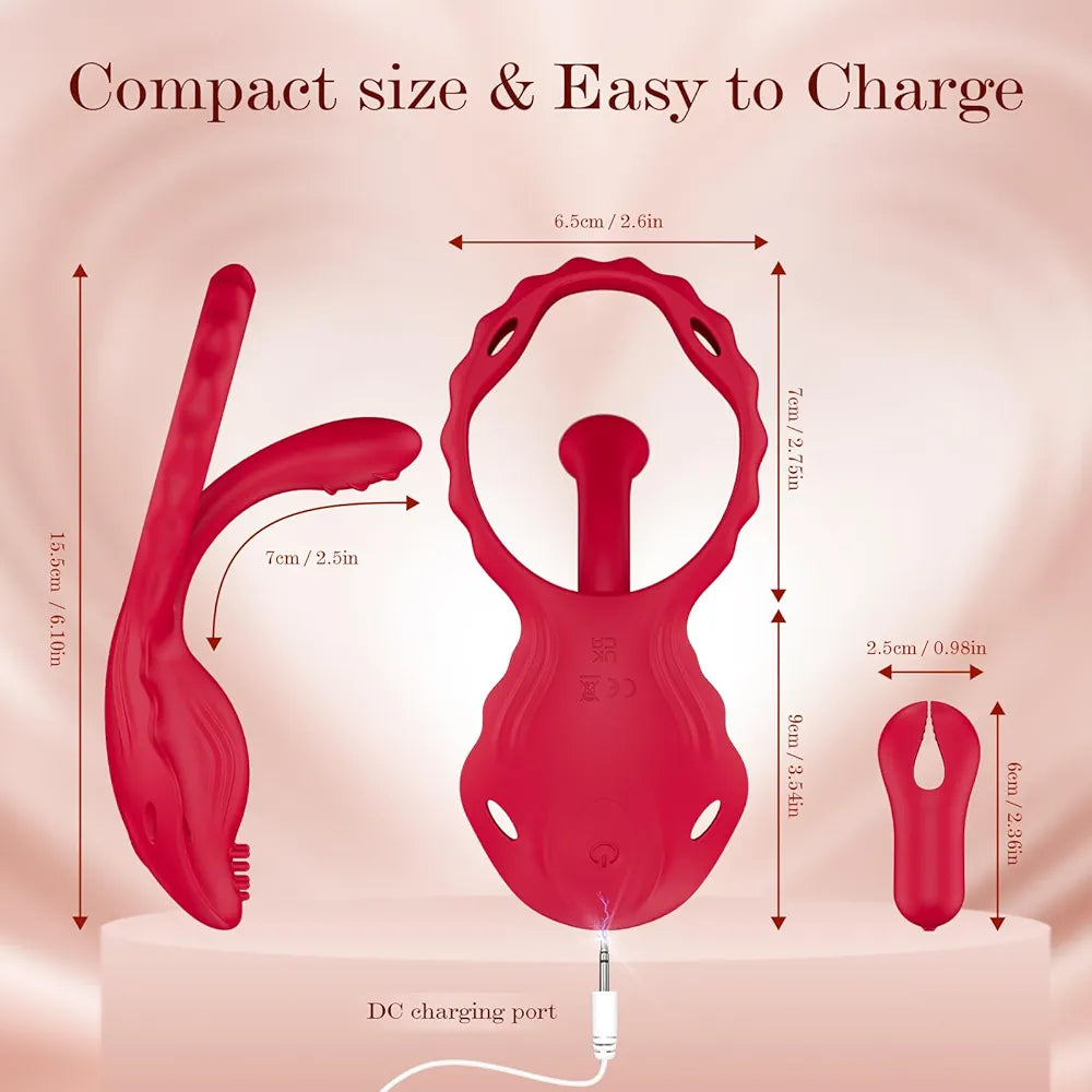 10-Mode Remote Controlled Wearable Vibrating Panty and Nipple Stimulation Set