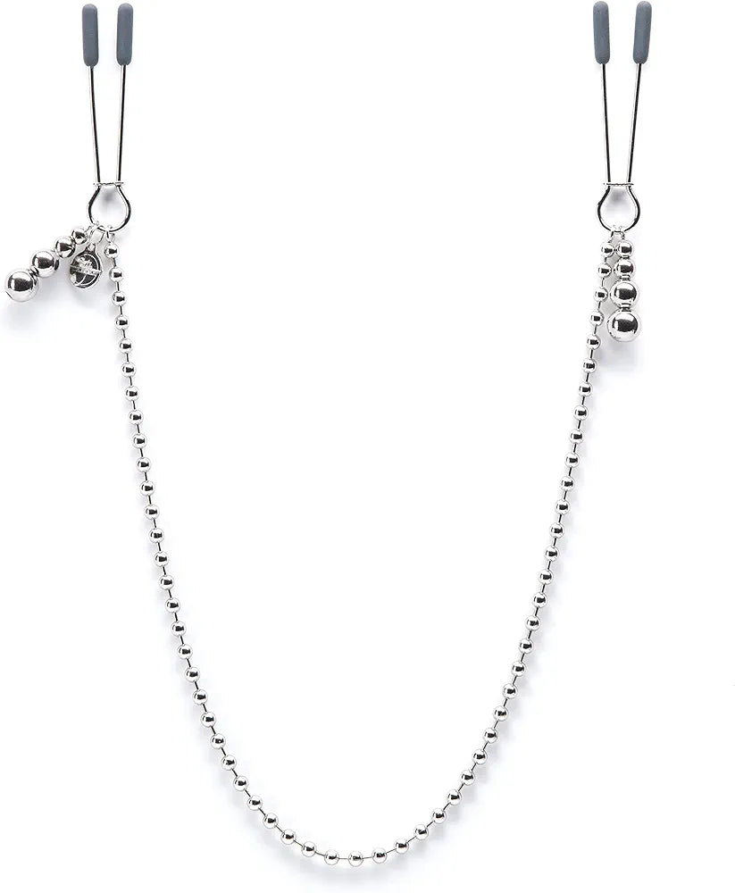 Weighted Silicone-Tipped Nipple Clamps with Connecting Chain and Storage Pouch