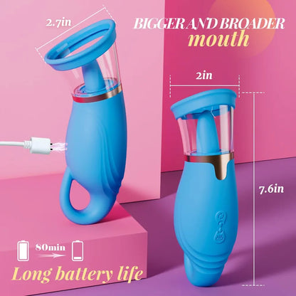 4-Mode Vacuum Clitoral & Nipple Stimulator with 5-Speed Tongue Licking Function