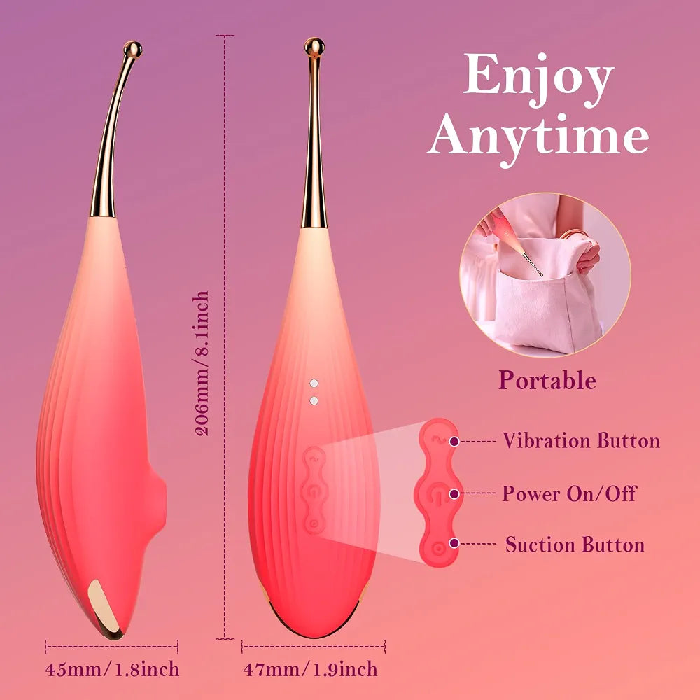 Dual-Action Clitoral Suction and G-Spot Vibrator with 7 Modes - Waterproof Silicone Stimulator for Women