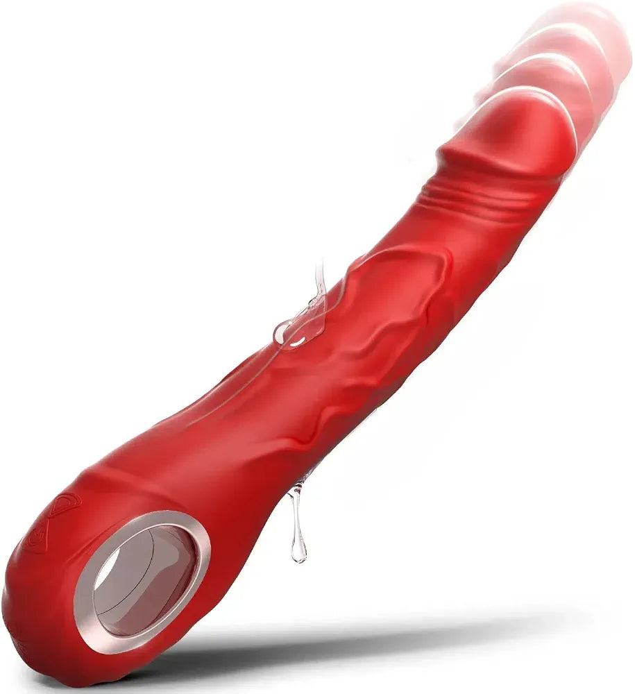 Realistic Dual-Action Thrusting and Vibrating G-Spot and Clitoral Stimulator