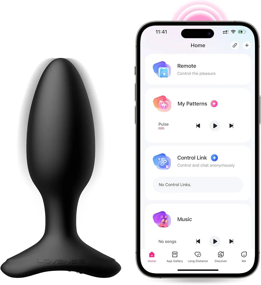 LOVENSE Hush 2 Remote-Controlled Silicone Anal Vibrator - 1.5 Inch Waterproof Rechargeable Plug