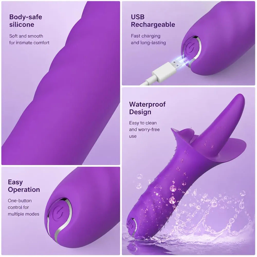 Rechargeable Silicone Clitoral and G-Spot Vibrator with 90 Stimulation Modes
