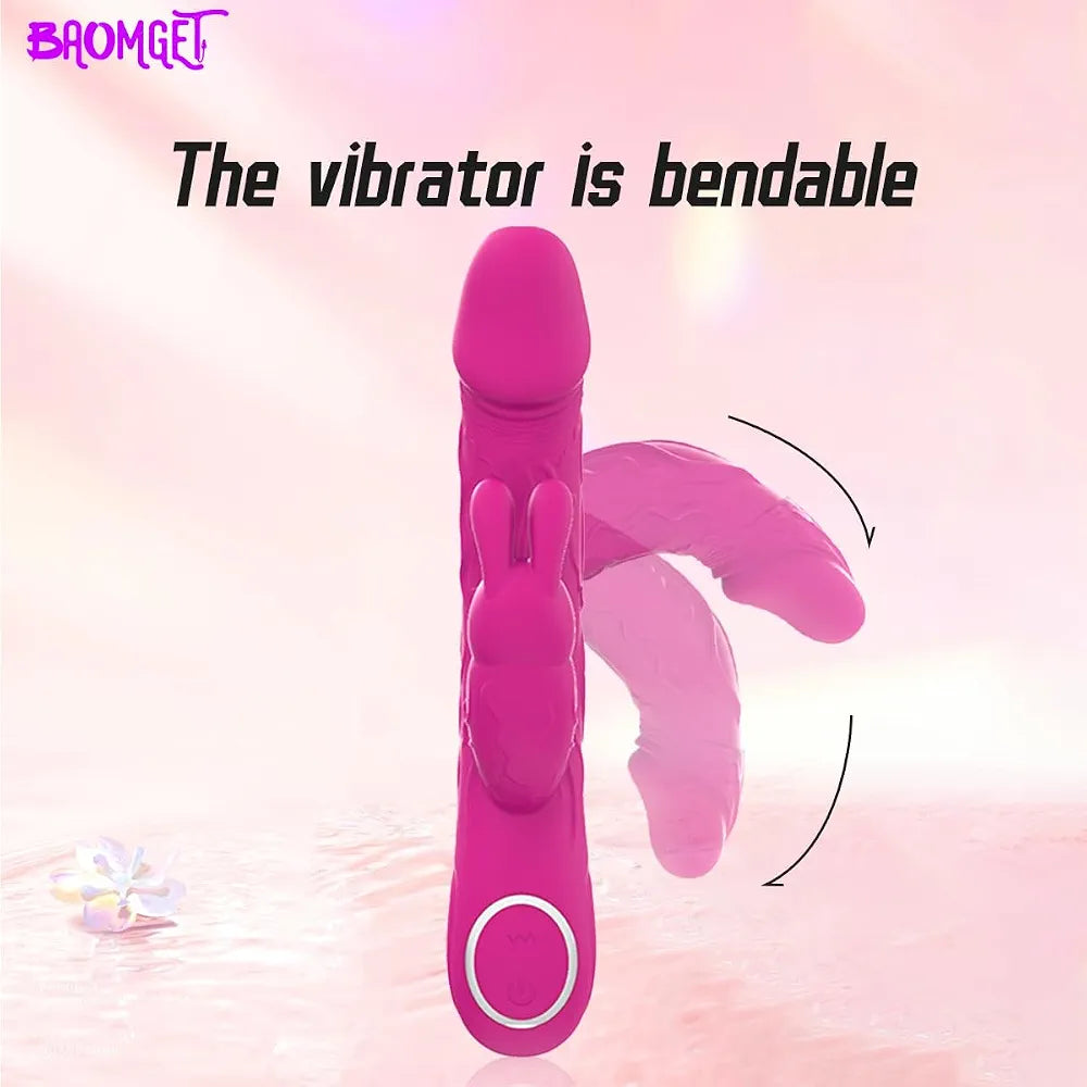 Versatile 3-in-1 Rabbit Vibrator with Anal Beads and 10 Vibration Modes for Dual Stimulation