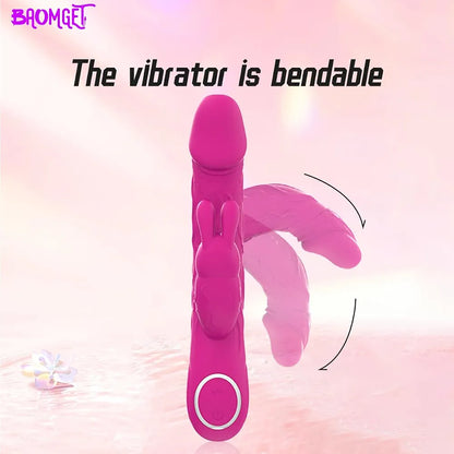 Versatile 3-in-1 Rabbit Vibrator with Anal Beads and 10 Vibration Modes for Dual Stimulation