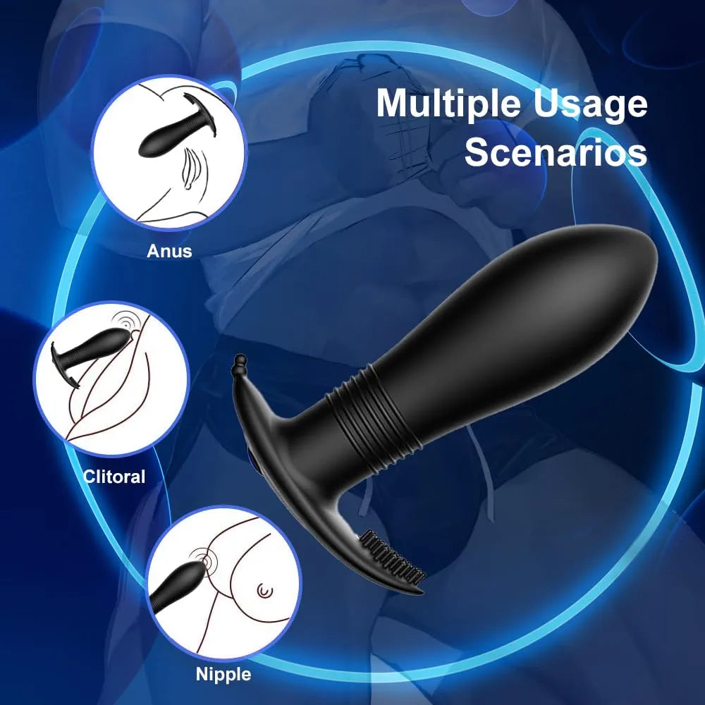 Compact Rechargeable Remote-Controlled Vibrating Anal Plug with 10 Modes