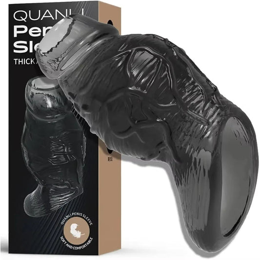 Reusable Silicone Penis Extender and Delay Cock Sleeve for Enhanced Performance