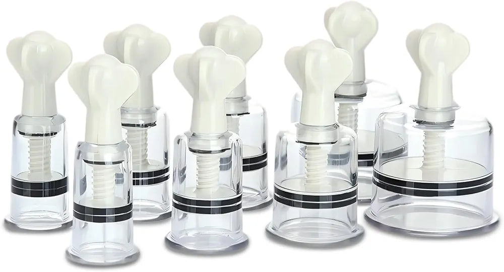 8-Piece Vacuum Suction Pump Set for Clitoral and Nipple Stimulation