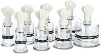 8-Piece Vacuum Suction Pump Set for Clitoral and Nipple Stimulation
