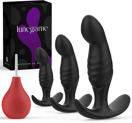 4-Piece Silicone Anal Training Plug Set with Flared Base for Beginners and Advanced Users