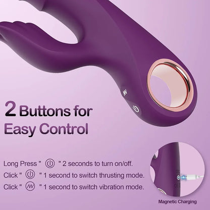 Dual-Action Rabbit G-Spot Vibrator with 3 Thrusting Modes and 10 Vibration Patterns