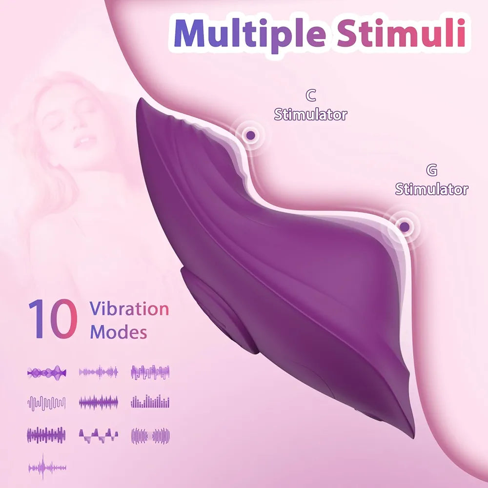 Butterfly Wearable App-Controlled Panty Vibrator with 10 Modes, Waterproof Magnetic Charging Clitoral Stimulator for Women and Couples