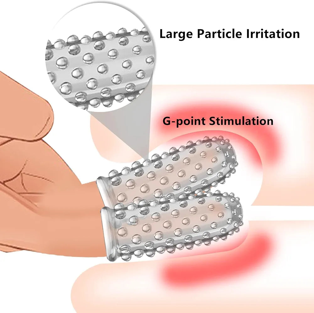 Silicone Finger Sleeve G-Spot and Clitoral Stimulator for Couples