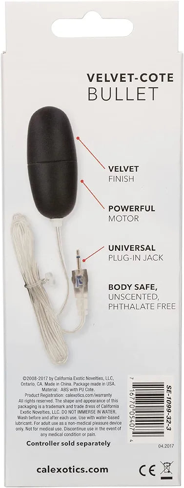 CalExotics Sterling Collection Velvet Bullet Vibrator - 2.2-Inch Discreet Personal Massager, Black