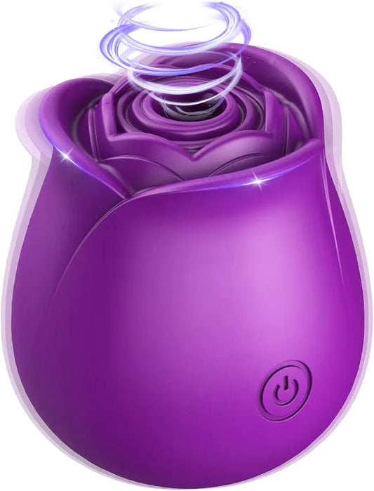 Rose-Shaped Clitoral Sucking Vibrator with 10 Modes and Magnetic Charging