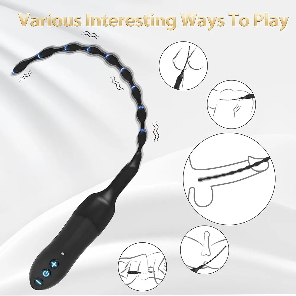20-Mode Vibrating Urethral Sound and Dilator - USB Rechargeable Male Masturbator for Urethral Stimulation