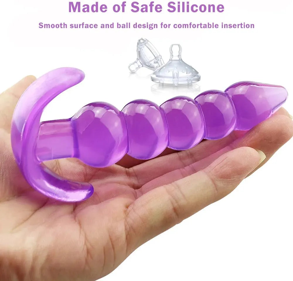 2-Piece Soft Silicone Anal Training Kit for Beginners and Couples