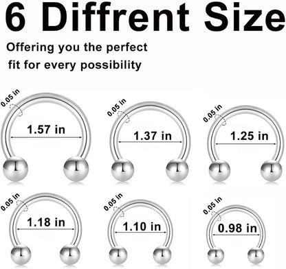 Premium Stainless Steel Adjustable Penis Ring Set - 6 Sizes for Enhanced Performance and Stimulation