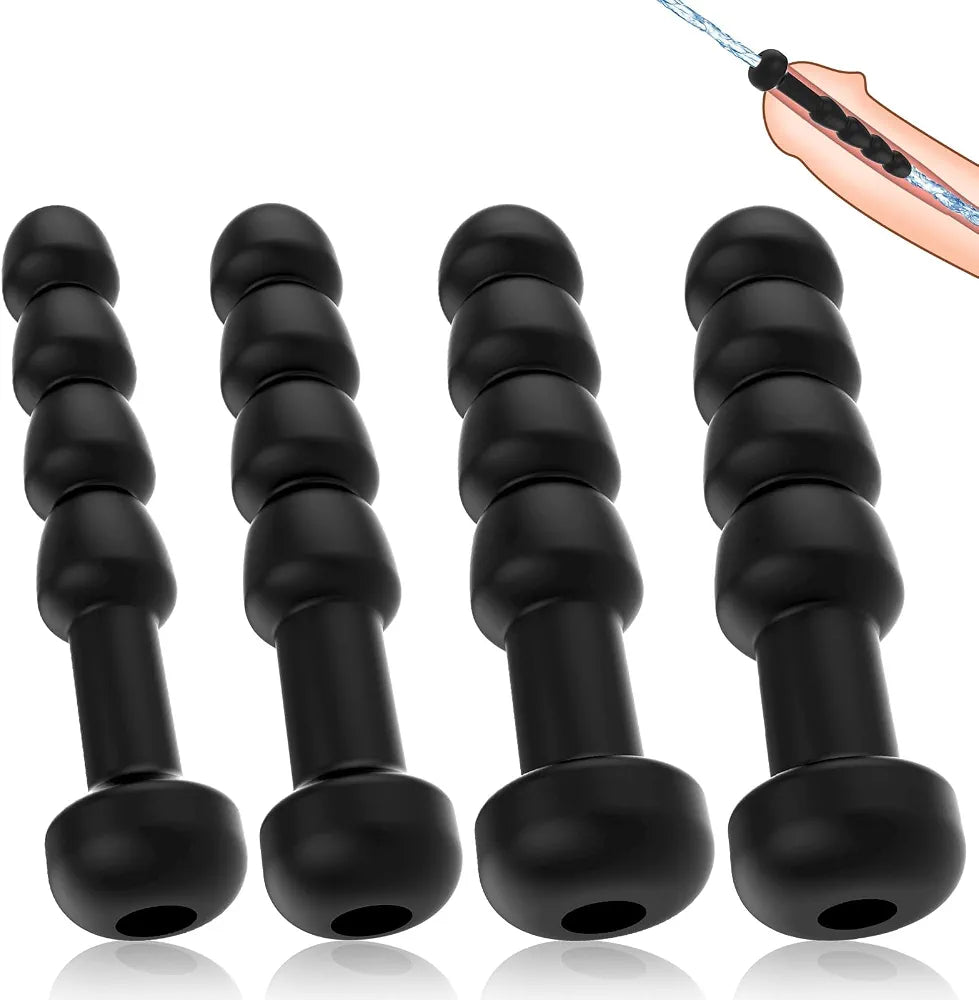 FST Soft Silicone Hollow Urethral Dilator with Multiple Beads for Men