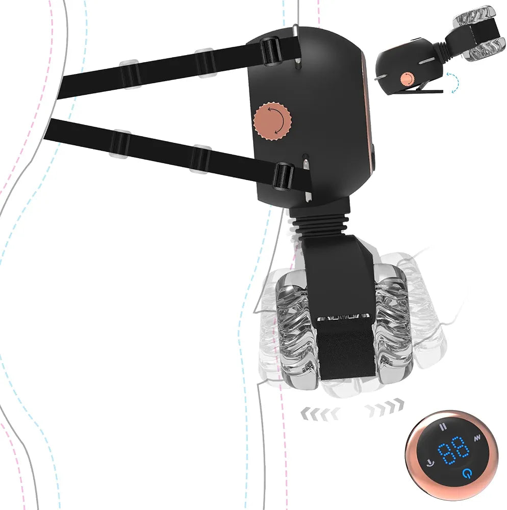 Upgraded Automatic Male Masturbator with Removable Belt and Adjustable Penis Pump - 9 Thrusting & Vibrating Modes, Remote Control, Hands-Free Sex Machine for Men