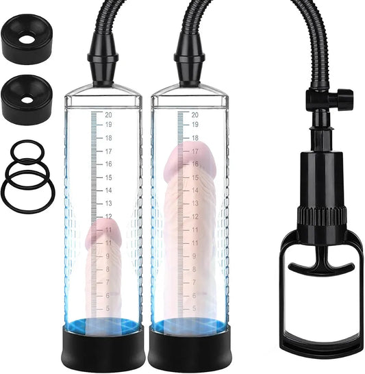 Penis Pump Extender Enlarger with 3 Penis Ring, Penis Pump for Men Erection & Enhancement, Penispumps for Enlargement Pump for Men Couple Stronger Bigger Erection, Manual Penis Vacuum Cock Sex