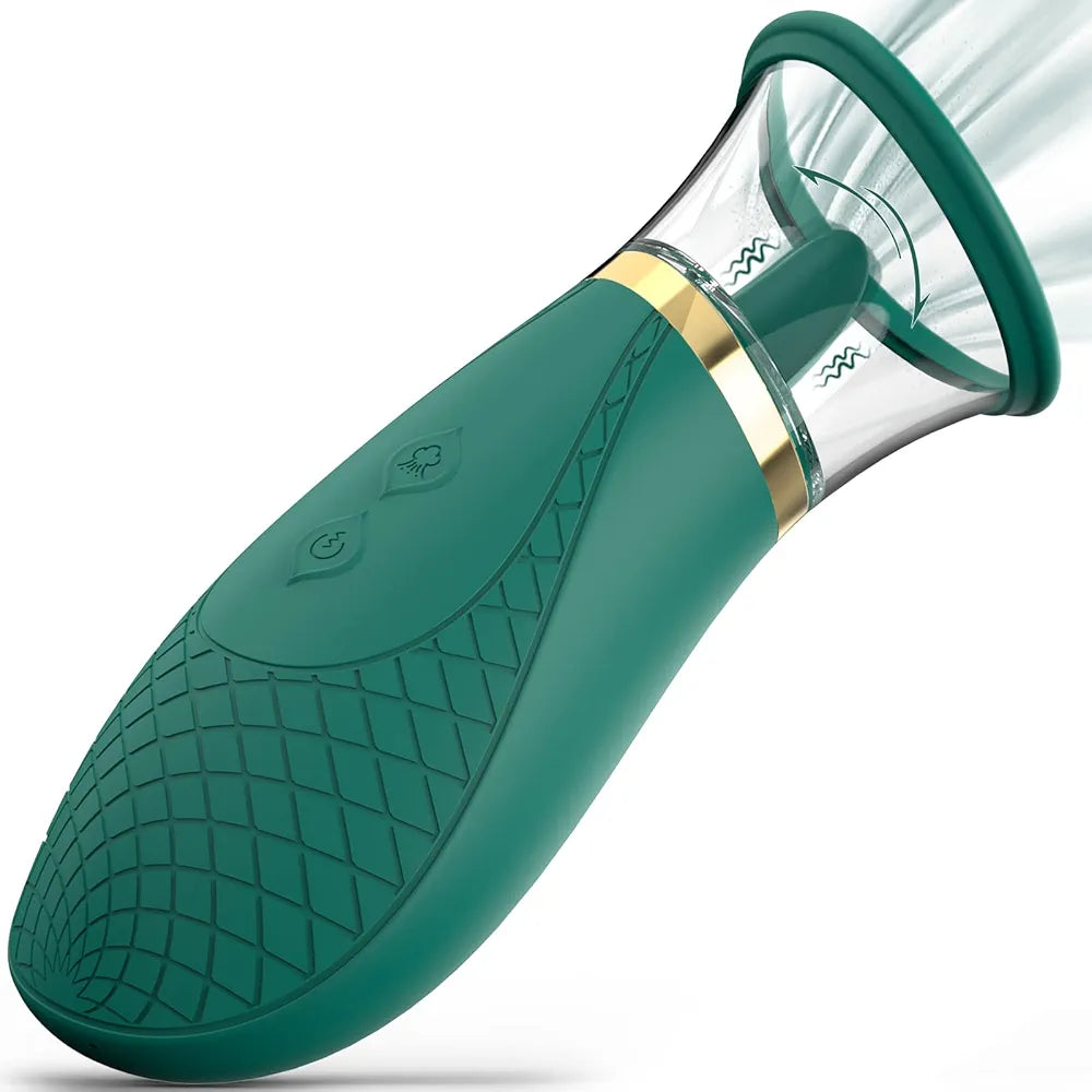 Jesbenna Clitoral Sucking and Licking Vibrator - 3 Suction & 9 Licking Modes - Waterproof Adult Toy for Women