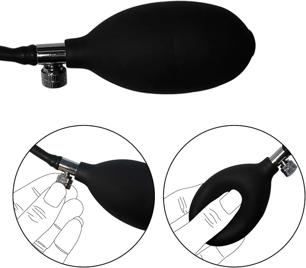 Inflatable Silicone Urethral Sounding Plug and Dilator for Men