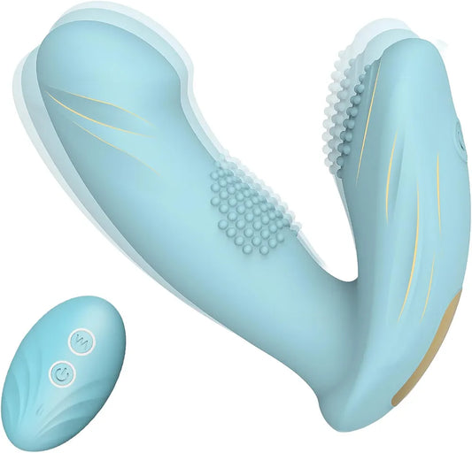 Tokhub Wearable Butterfly Vibrator for Women - 12 Modes, Remote Control, G-Spot & Clitoral Stimulation - Blue