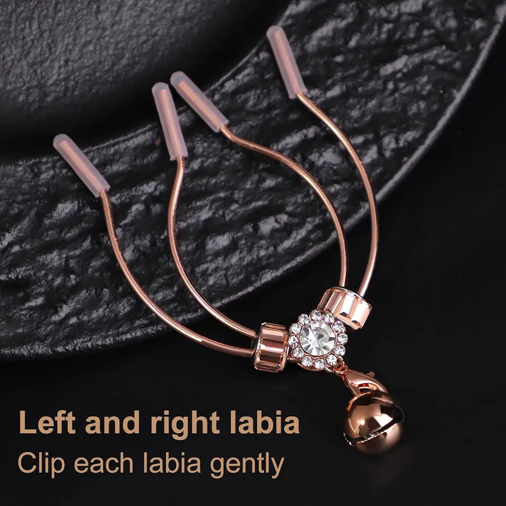 Adjustable Silicone-Tipped Clitoral Stimulation Clips for Sensual Play