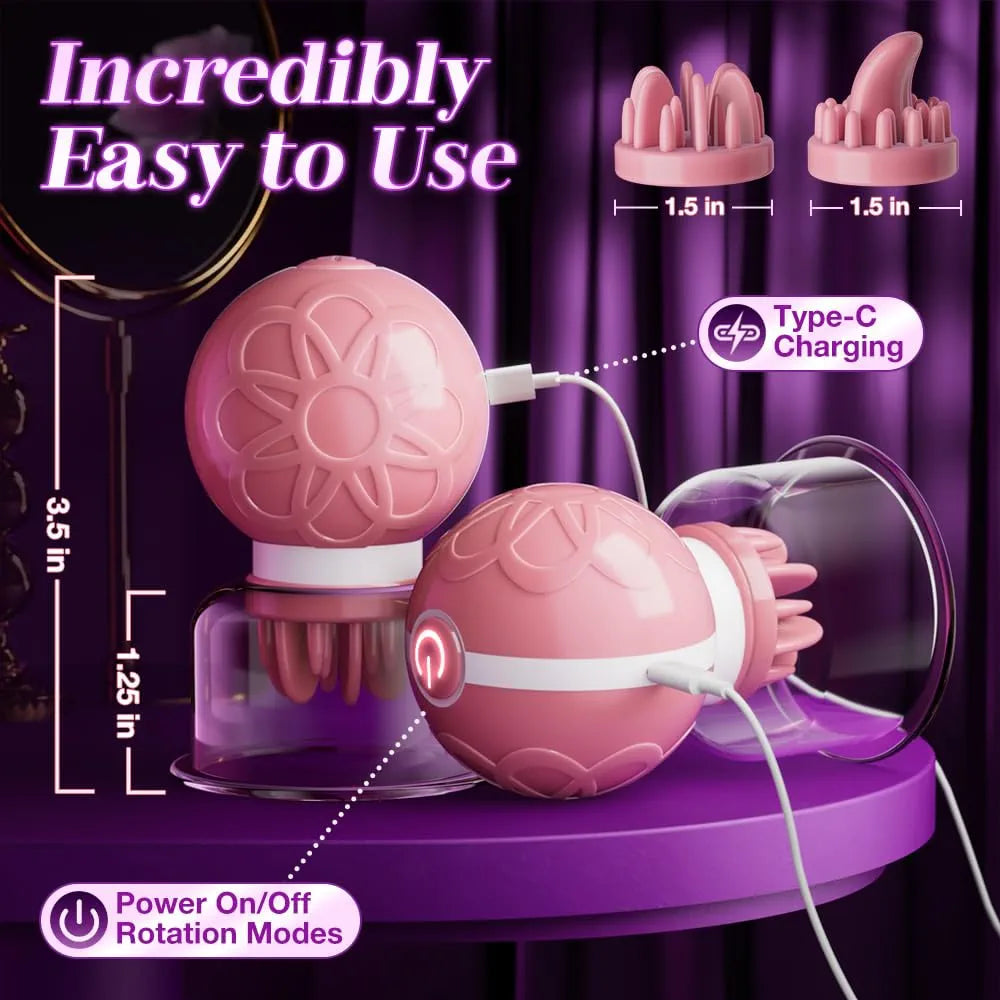 10-Mode Rotating Nipple Suction Stimulator for Enhanced Sensitivity