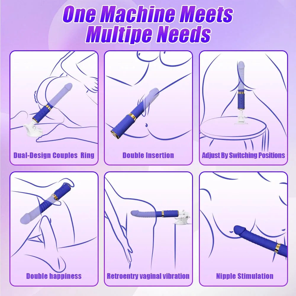 Realistic Hands-Free Thrusting Dildo Vibrator with 10 Vibration and 10 Thrusting Modes, Suction Cup Base for Couples