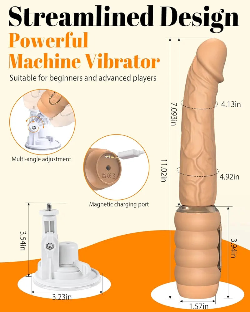 Advanced Thrusting Dildo Machine with 10 Vibration and 3 Thrusting Modes for Couples