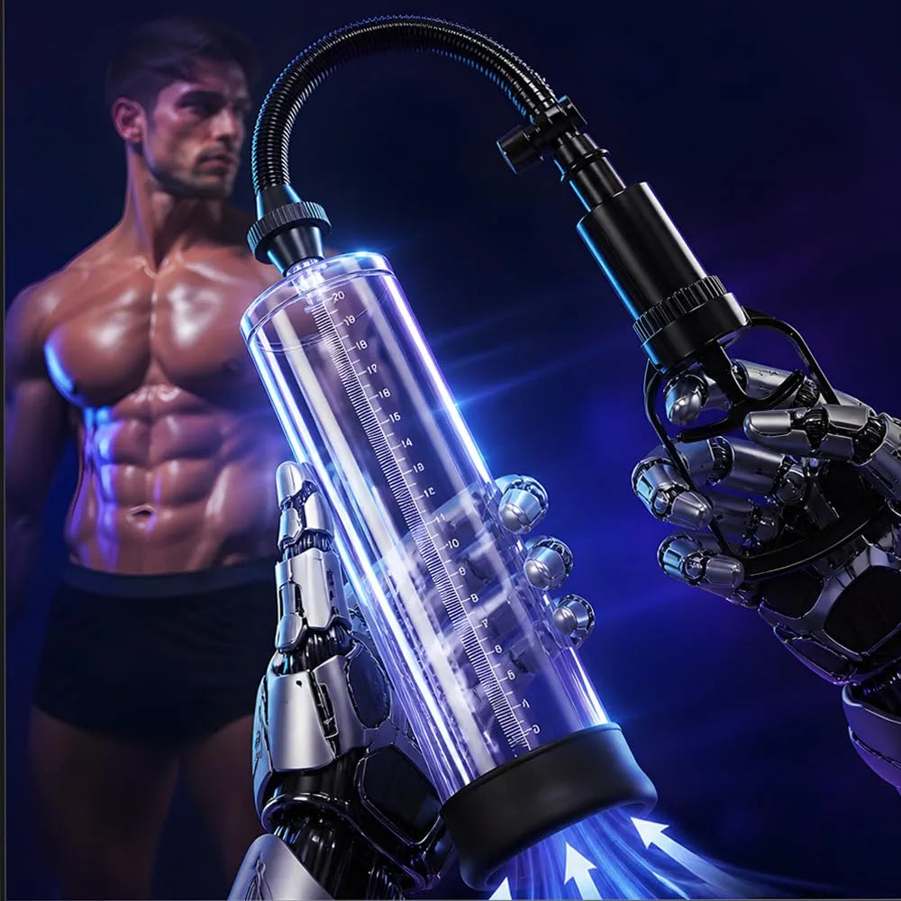 2-in-1 Manual Vacuum Penis and Clitoral Pump Kit with Cock Ring and Masturbator