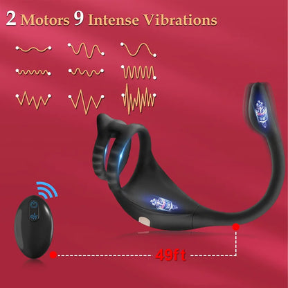 Remote-Controlled Prostate Massager and Vibrating Penis Ring Set