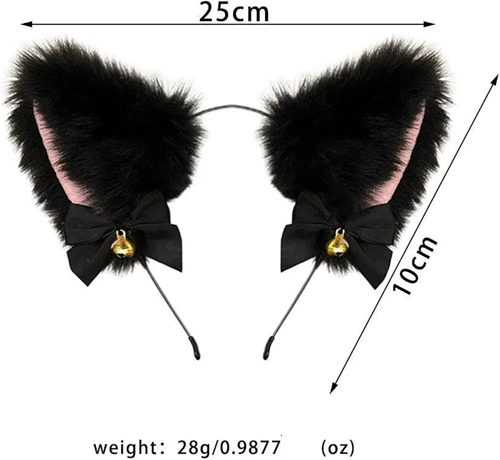 5-Piece Premium Silicone Anal Training Kit with Cat Ear Headband and Nipple Clamps