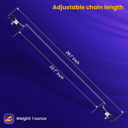 Adjustable Metal Nipple Clamps and Suction Set with Storage Case and Chain