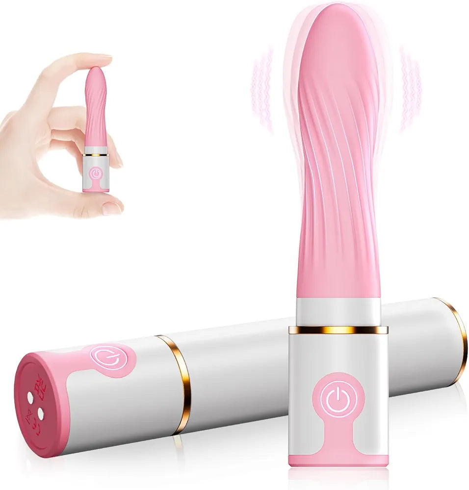 Rechargeable Mini Lipstick Vibrator - 10-Mode Discreet Clitoral and G-Spot Stimulator