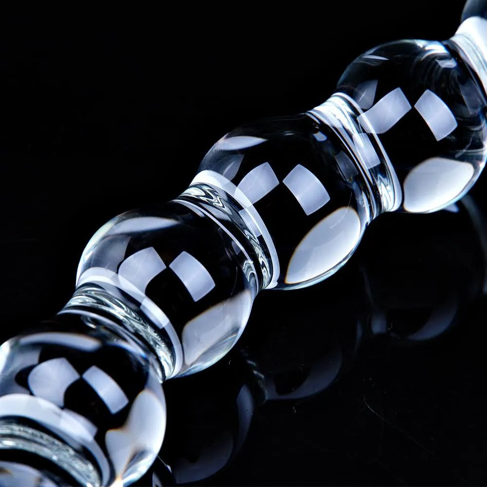 Premium Borosilicate Glass Anal Bead Plug - 7.9 Inch Conical Prostate Massager for Temperature Play