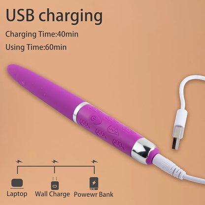 10-Frequency Mini Wand Vibrator for Clitoral and G-Spot Stimulation