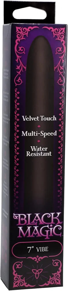 Doc Johnson Black Magic 7-Inch Multi-Speed Waterproof Vibrator - Velvet Touch ABS