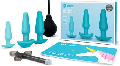 7-Piece Silicone Anal Training Plug Kit for Beginners - Blue