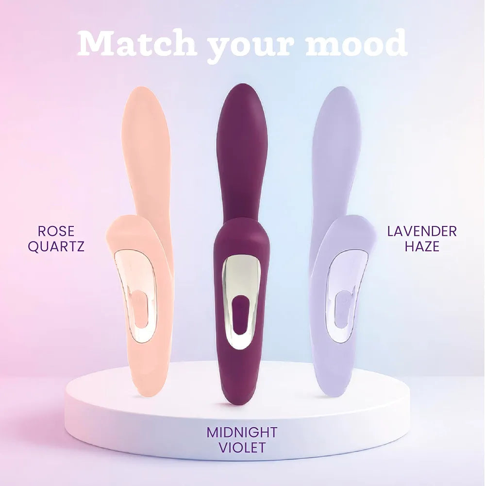 Premium Dual-Motor Rabbit Wand Vibrator with 14 Tapping and Vibration Modes - Waterproof Silicone G-Spot and Clitoral Stimulator
