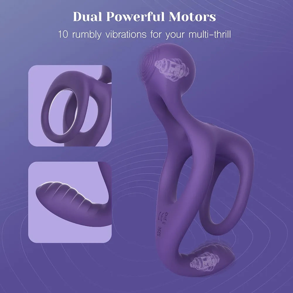 Remote-Controlled Waterproof Vibrating Cock Ring for Couples' Intimacy and Stimulation