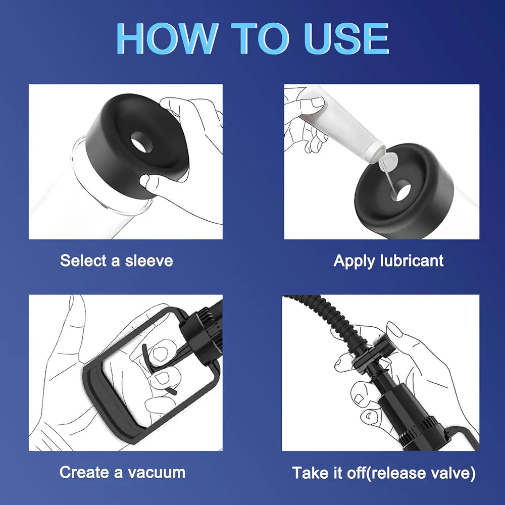 Manual Vacuum Penis Pump with 3 Rings for Men's Enhancement and Training