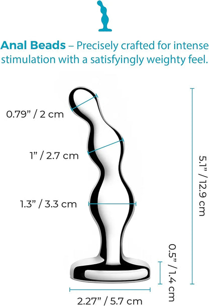 Premium Stainless Steel Prostate Massager and Anal Bead Plug