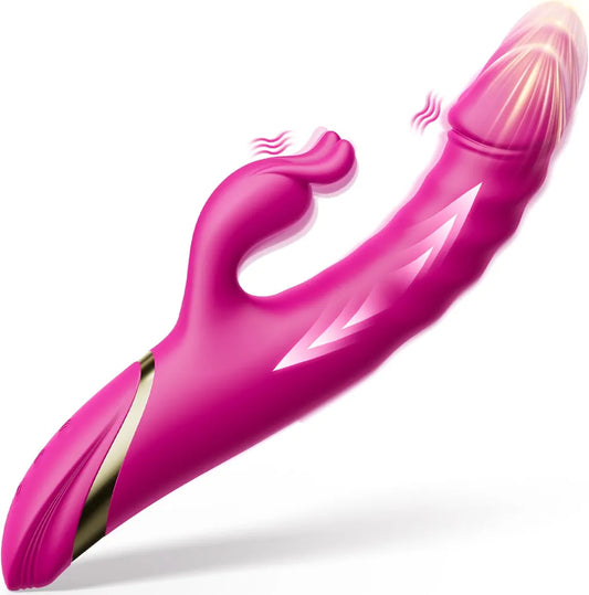 Dual-Action Thrusting Rabbit Vibrator with Clitoral Stimulator and G-Spot Stimulation
