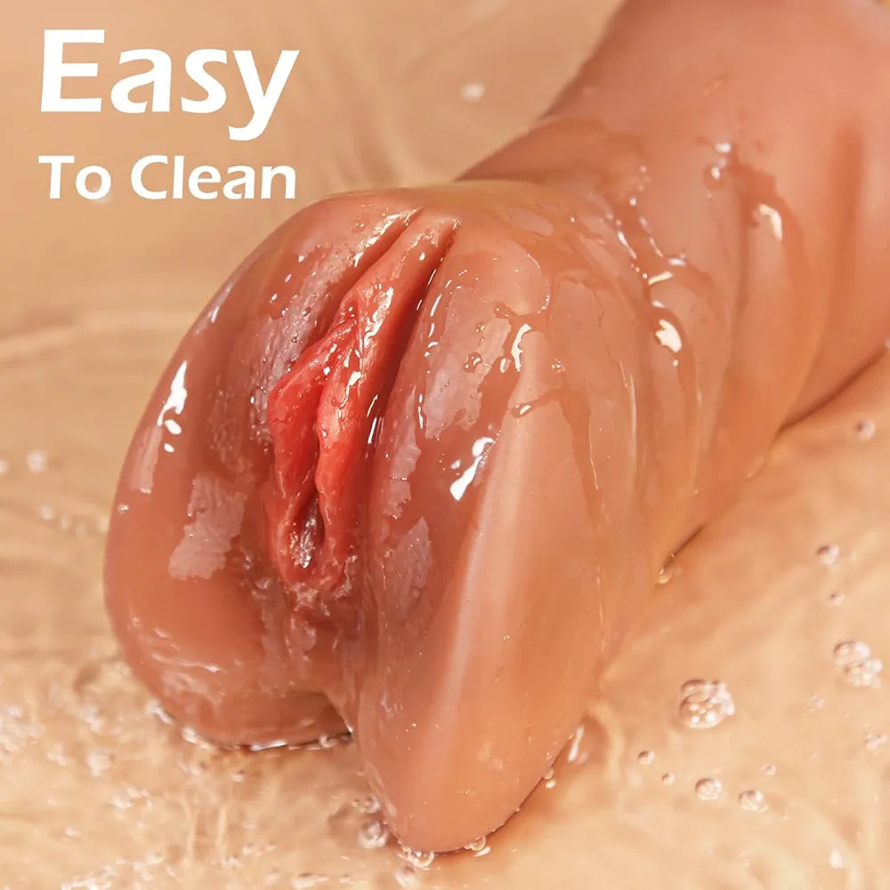 3-in-1 Realistic Male Masturbator with Textured Mouth, Vagina, and Anus