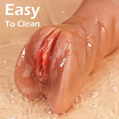 3-in-1 Realistic Male Masturbator with Textured Mouth, Vagina, and Anus