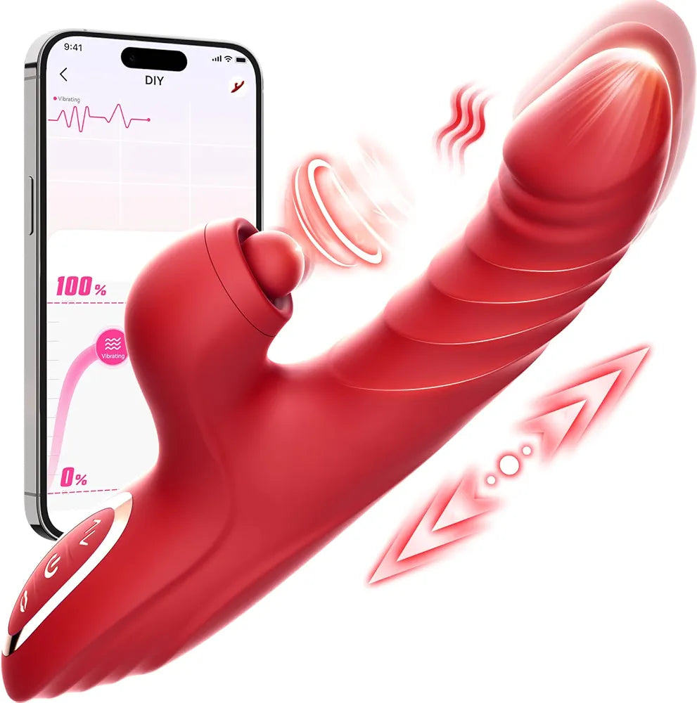 Toendi G-Spot Rabbit Vibrator with 10 Vibration and 7 Thrusting Modes for Clitoral Stimulation