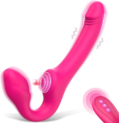 Realistic Double-Ended Strapless Silicone Dildo with 10 Vibration Modes and Remote Control